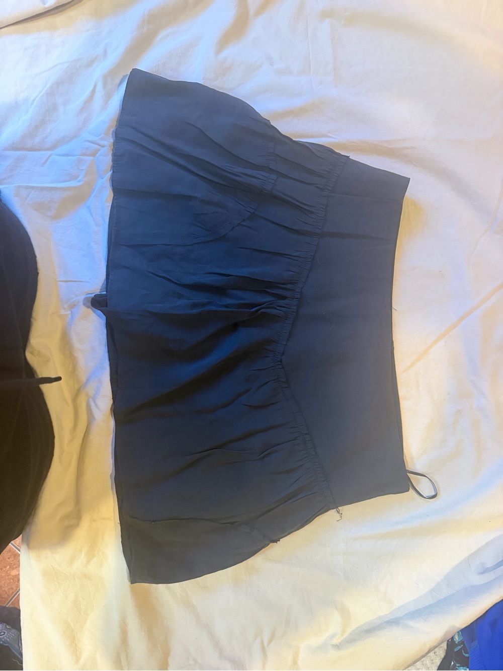 Women's black Blue Smocked Waist Shorts